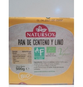 Pan de centeno y lino Bio Natursoy (500g)  de