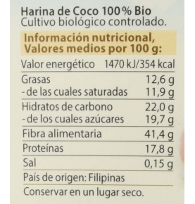 Harina de coco Bio, Dr Goerg (600g)  de DR GÖERG