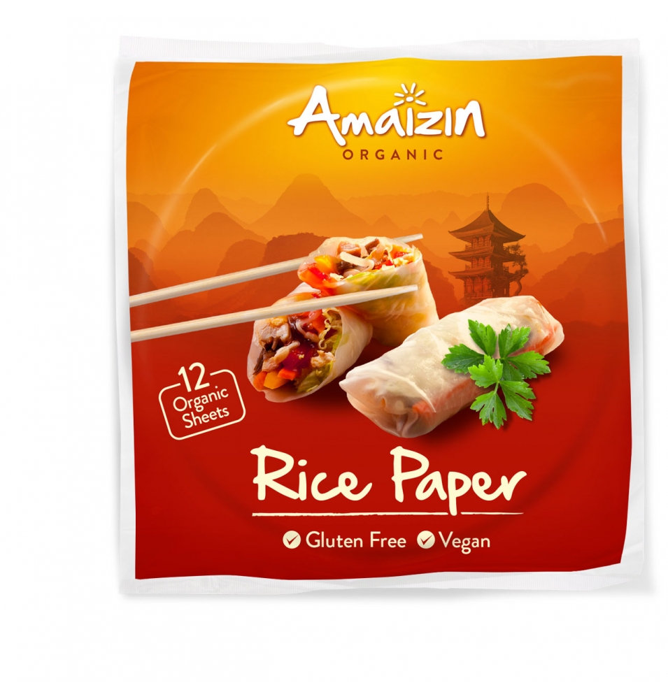 Papel de arroz para rollitos bio, Amaizin (12 tortitas)  de Amaizin