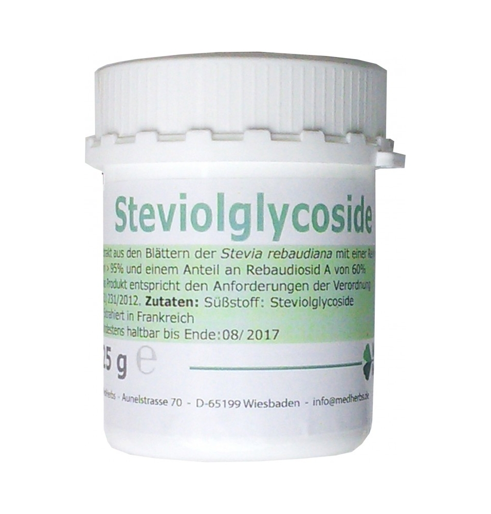 Glicósidos de Esteviol en polvo, Med Herbs (25g)  de Med Herbs