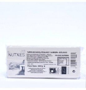 Turrón de chocolate blanco y almendras Bio, Nutxes (200g)  de Nutxes