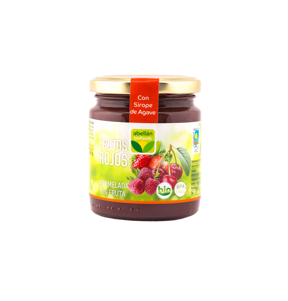 Mermelada de Frutos Rojos con Sirope de agave bio, Abellán Biofoods (265g)  de Abellán Biofoods