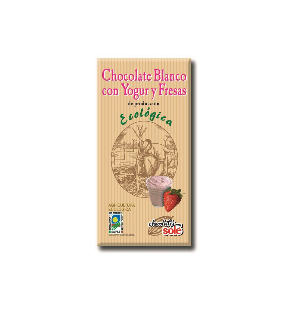 Chocolate Blanco con Yogur y fresas Eco Sole (100g)  de Chocolates Solé