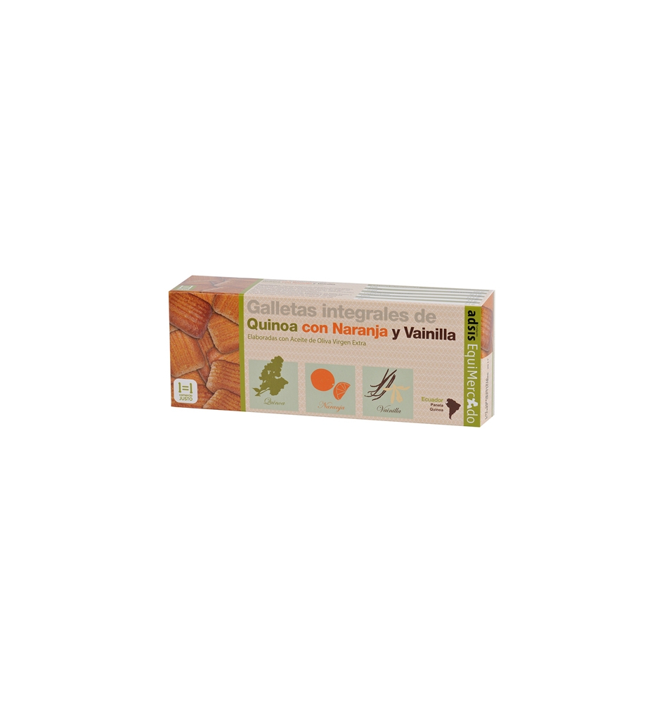 Galletas integrales de avena y quinoa con vainilla y naranja bio, Equimercado (125g)  de EquiMercado