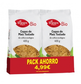 Pack Ahorro de Copos de maíz tostado Bio, El Granero (2x400g)  de El Granero Integral