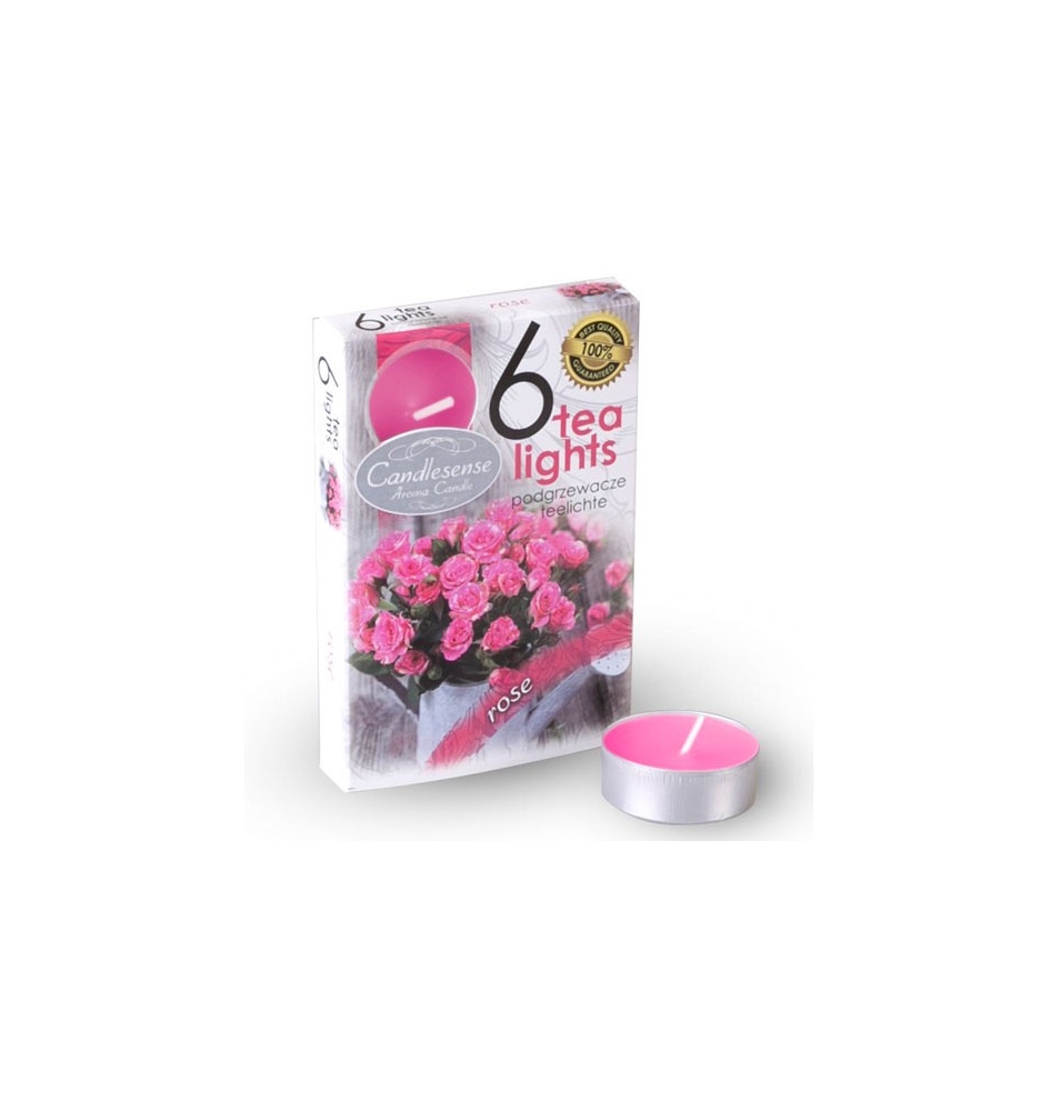 Velas Aromáticas Perfumadas Tealights Rosa, (Pack de 6uds)  de
