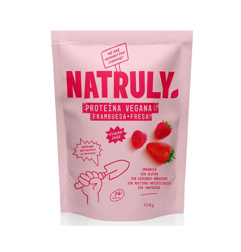 Proteína vegana sabor fresa y frambuesa Bio, Natruly (350g)  de Natruly
