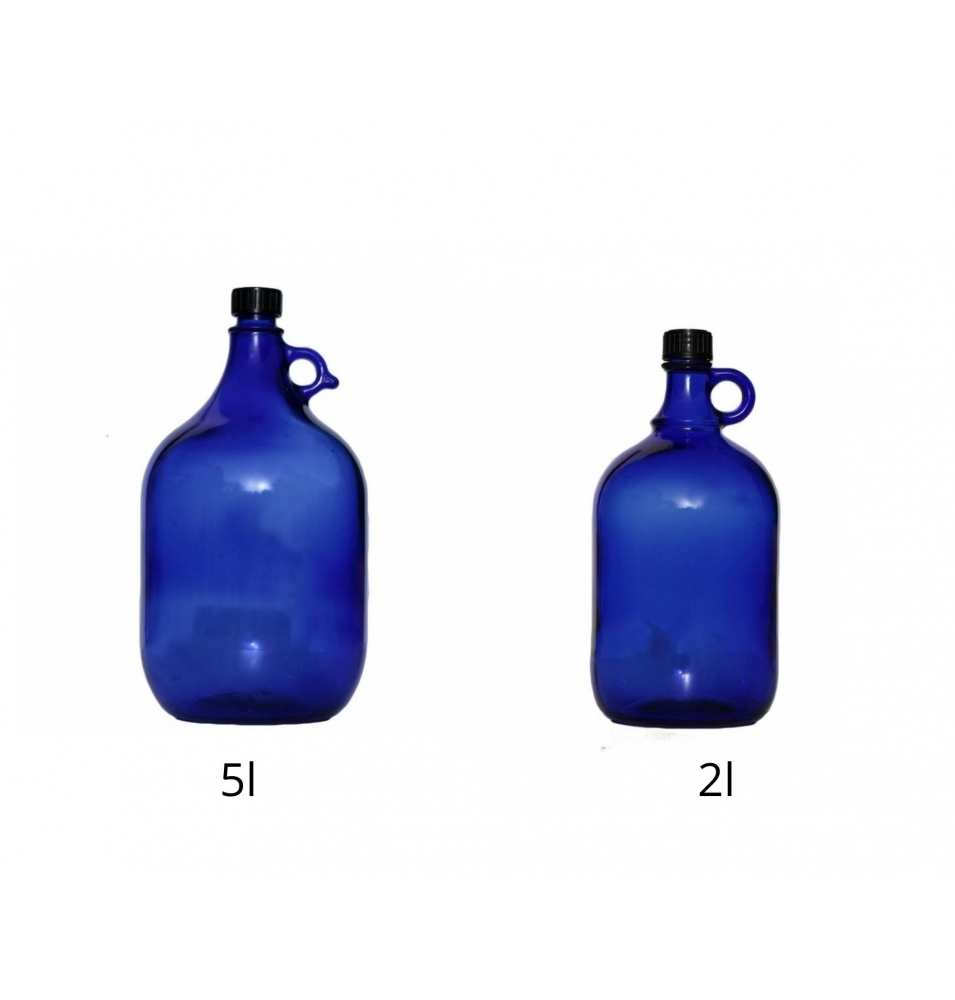 Botella de vidrio azul de Murano, (2-5 litros)  de
