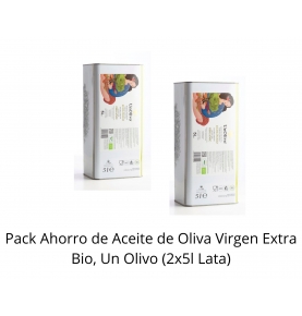 Pack Ahorro de Aceite de Oliva Virgen Extra Bio, Un Olivo (2x5l Lata)  de UNOLIVO