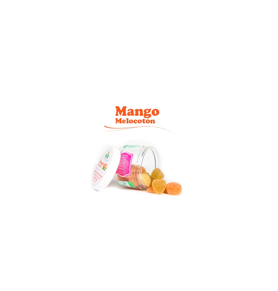 Gominola de mango y melocotón bio, Jellies (80g)  de Burmar Sweets