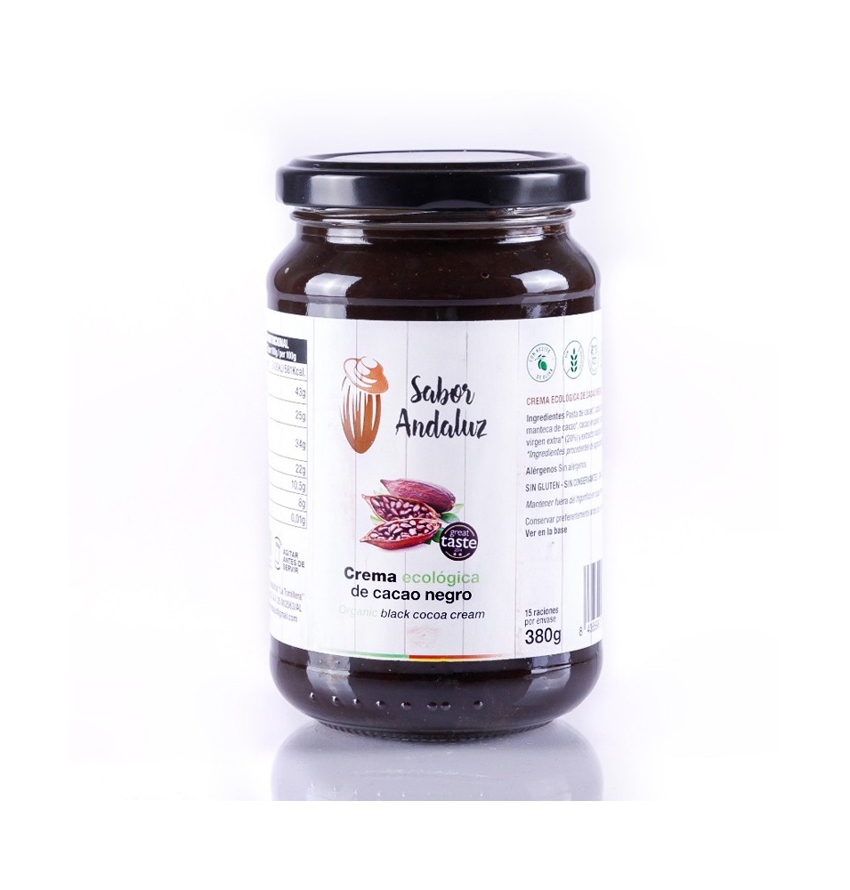 Crema de cacao negro bio, Sabor Andaluz (380g)  de Chocolates La Virgitana - Sabor Andaluz