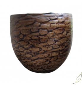 Maceta ceramica nacarada marrón  de