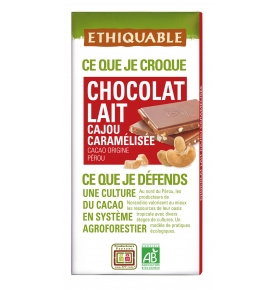 Chocolate con Leche y Anacardos BIO, Ethiquable (100g)  de Ideas