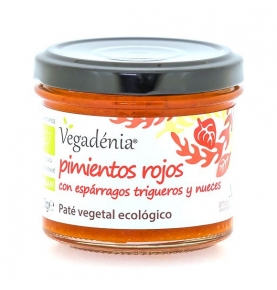 Paté Vegetal de Pimientos Rojos con Espárragos Trigueros y Nueces Bio, Vegadénia(110g)  de