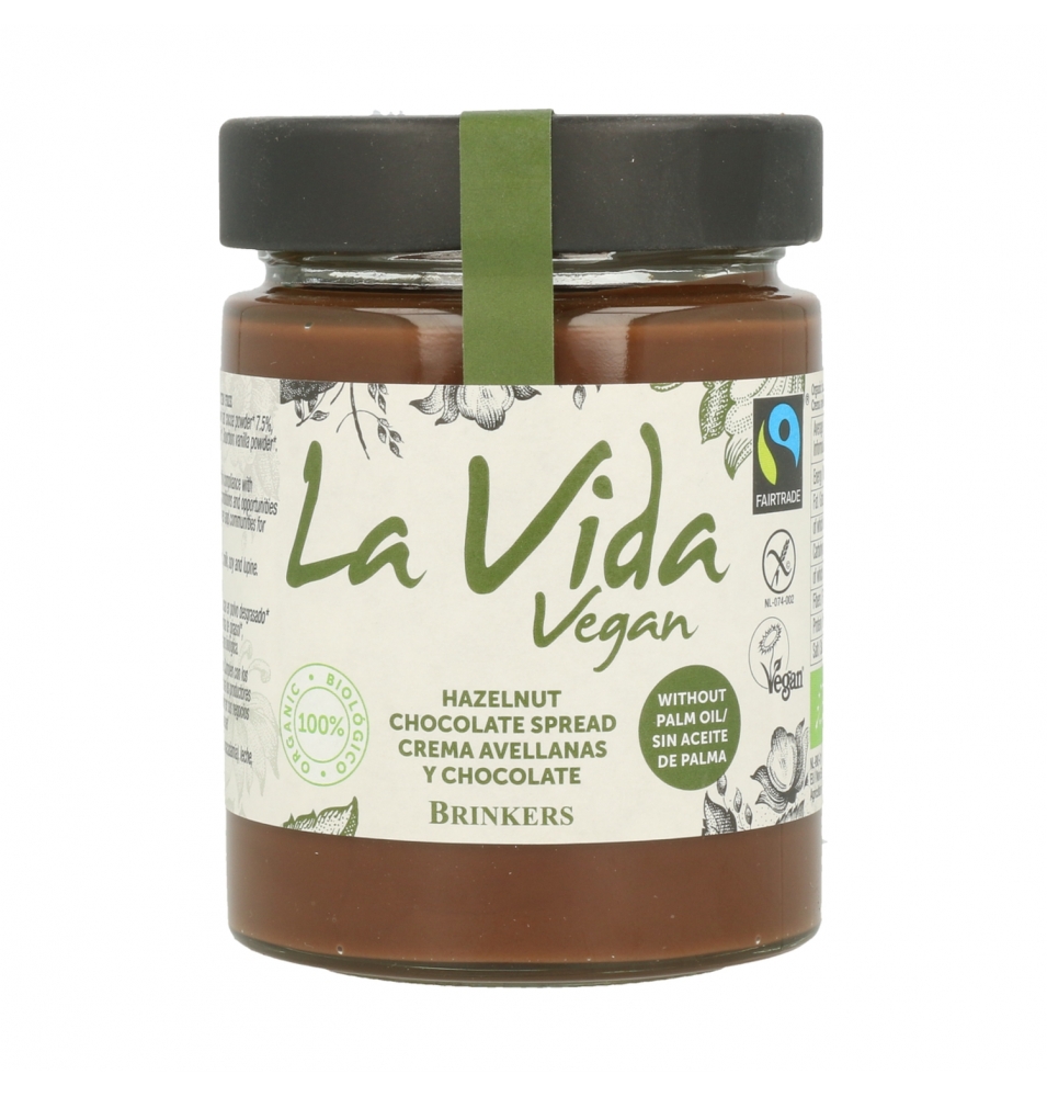 Crema Avellanas y Chocolate Vegana Bio, La Vida Vegan (270g)  de La vida Vegan