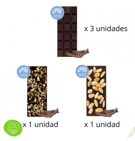 Pack Ahorro Degustación Tabletas de Algarroba sin azúcar bio, Sabor Andaluz (5x100g)  de Chocolates La Virgitana - Sabor Andaluz