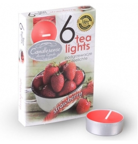 Velas Aromáticas Perfumadas Tealights Fresa, (Pack de 6uds)  de