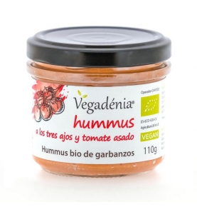 Hummus de Garbanzos a los Tres Ajos y Tomate Asado Bio, Vegadénia (110g)  de
