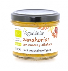 Paté Vegetal de Zanahorias con Nueces y Albahaca Bio, Vegadénia (110g)  de