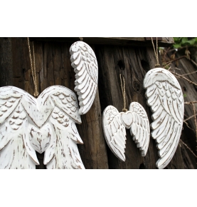 Doble alas de ángel y corazón hecho a mano (15cm)  de