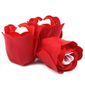 Pack de 3 flores de Jabón caja corazón, Rosas Rojas  de ANCIENT WISDOM
