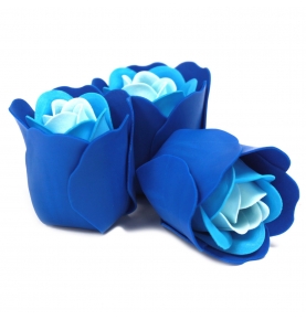 Pack de 3 flores de Jabón caja corazón, Rosas Azul  de ANCIENT WISDOM