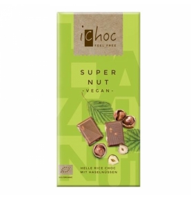Chocolate Vegano con Avellanas Bio, ichoc (80g)  de ICHOC