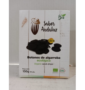 Botones o gotas de Algarroba sin azúcar bio, Sabor Andaluz (150g)  de Chocolates La Virgitana - Sabor Andaluz