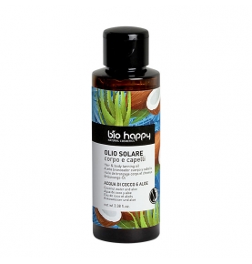 Aceite solar para cuerpo y cabello Coco y Aloe, Bio Happy (100 ml)  de