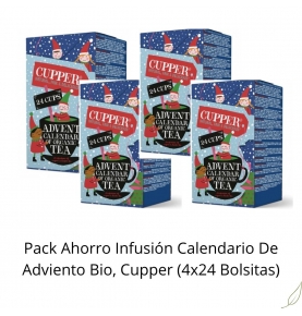 Pack ahorro Infusión Calendario de adviento Bio, Cupper (4x24 bolsitas)  de CUPPER