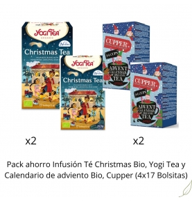 Pack ahorro Infusión Té Christmas Bio, Yogi Tea y Calendario de adviento Bio, Cupper (4x17 Bolsitas)  de YOGI TEA®