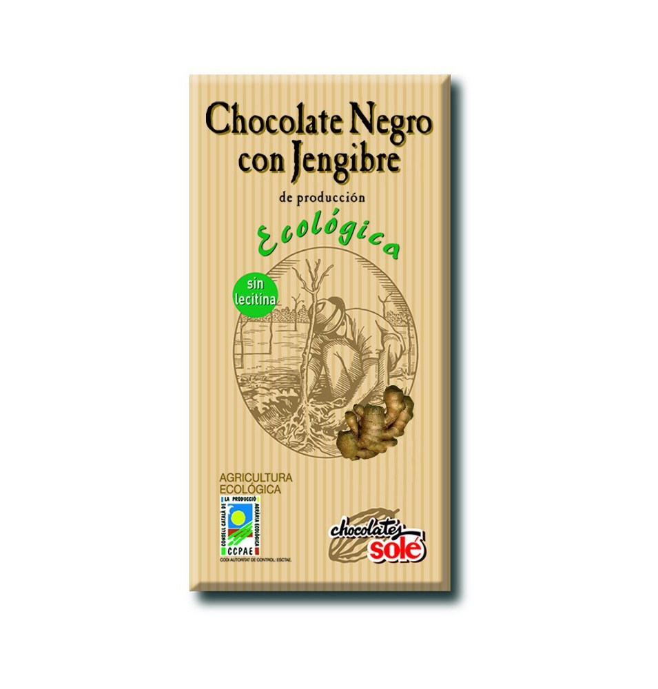Chocolate Negro jengibre Eco, Sole (100g)  de Chocolates Solé