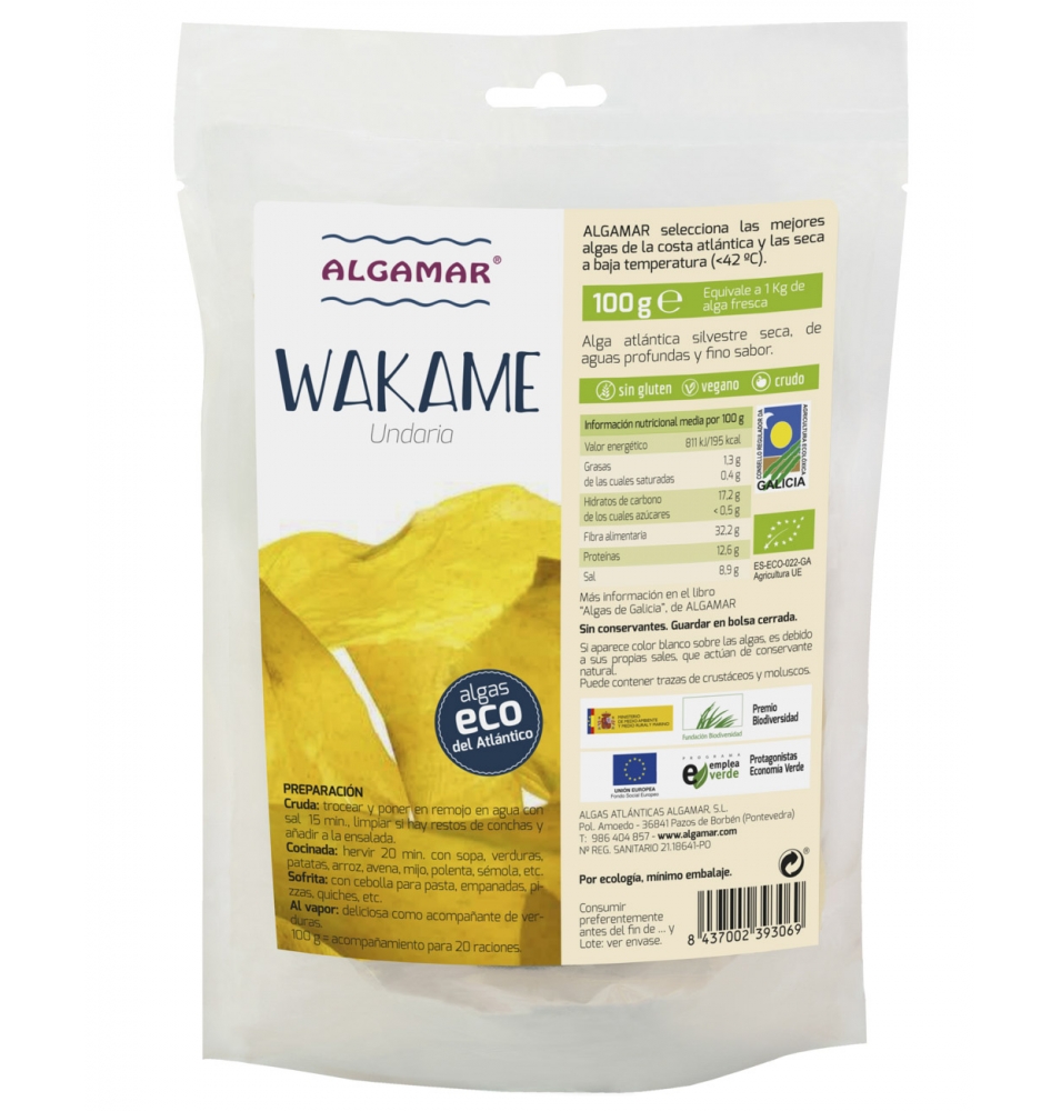Alga Wakame Bio, Algamar (100g)  de Algamar