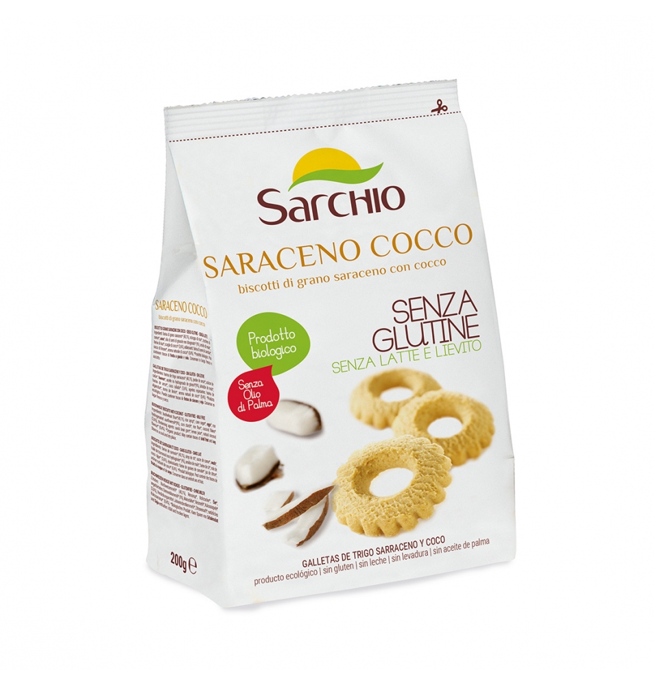 Galletas de trigo sarraceno y coco sin gluten Bio, Sarchio (200g)  de Sarchio