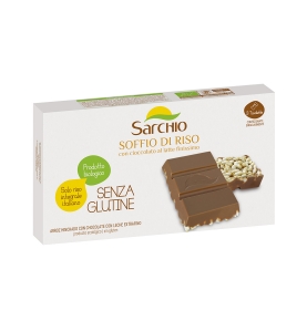 Barrita arroz hinchado con chocolate con leche Bio Sarchio (75g)  de Sarchio